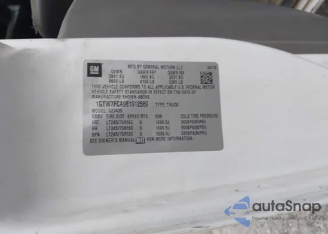 2014 GMC Savana G2500 z USA, uszkodzony, nr VIN 1GTW7FCA9E1912589